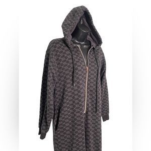 Savage X Fenty Black Monogram Forever Savage Hooded Jumpsuit Size Small